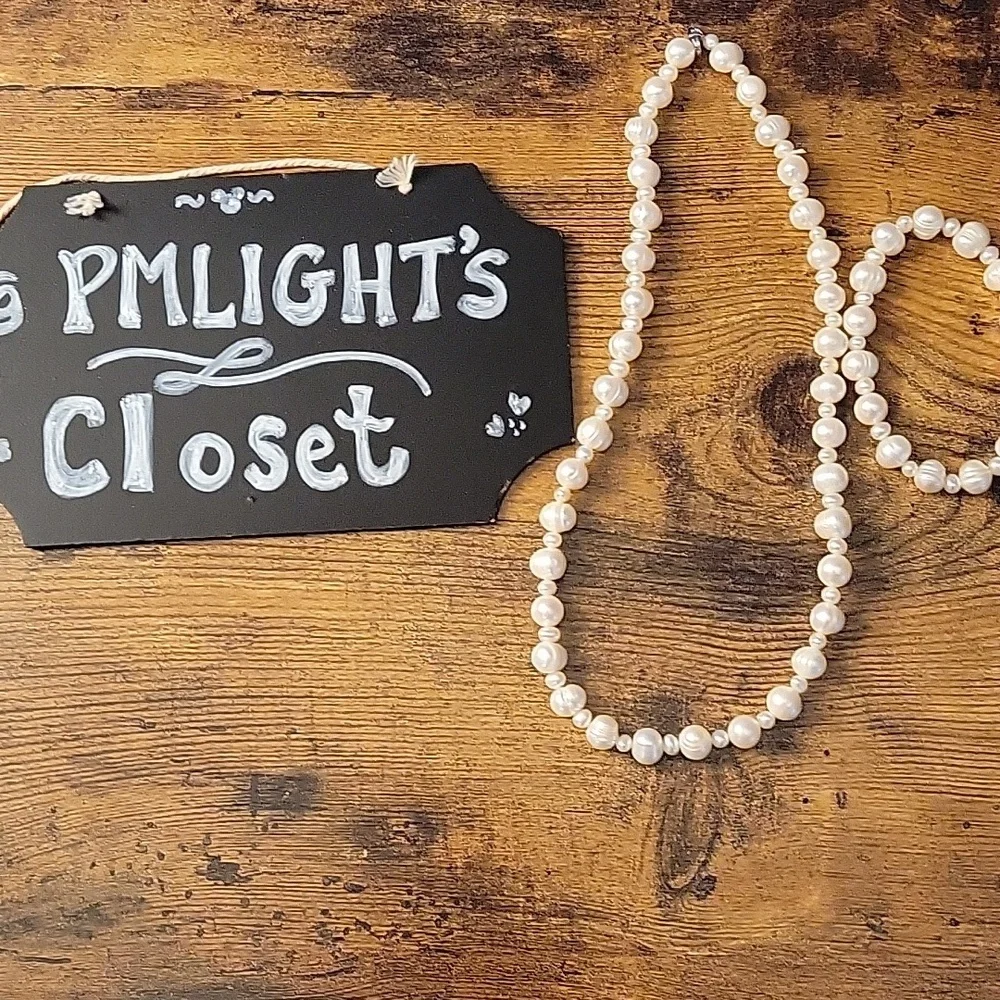 Costume Pearl Necklace and Bracelet Set
